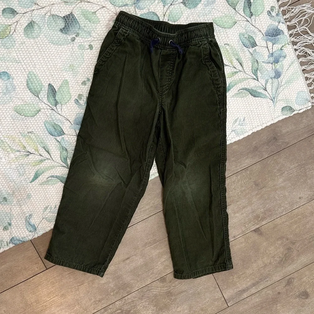 Hanna Andersson Boys Forest Green Corduroy Cord Pants Size 110 (5)